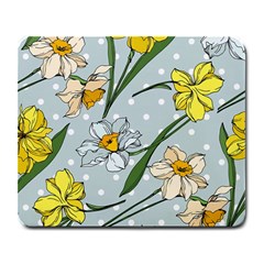 Narcissus Floral Botanical Flowers Large Mousepad by Cowasu