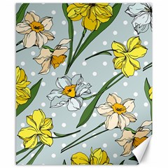 Narcissus Floral Botanical Flowers Canvas 8  X 10  by Cowasu