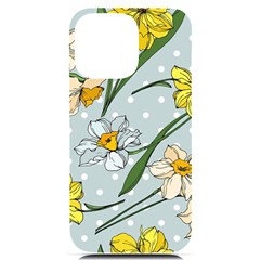 Narcissus Floral Botanical Flowers Iphone 14 Pro Max Black Uv Print Case by Cowasu