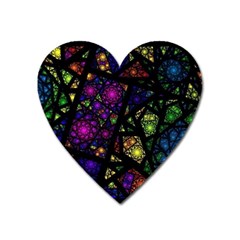 Stained Glass Crystal Art Heart Magnet