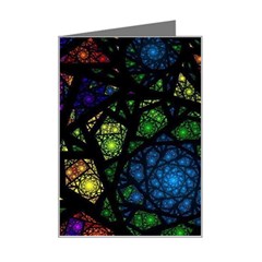 Stained Glass Crystal Art Mini Greeting Card by Cowasu