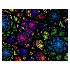 Stained Glass Crystal Art Two Sides Premium Plush Fleece Blanket (medium) by Cowasu