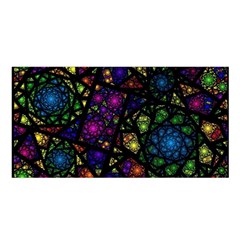 Stained Glass Crystal Art Satin Shawl 45  X 80  by Cowasu