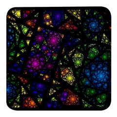 Stained Glass Crystal Art Square Glass Fridge Magnet (4 Pack) by Cowasu