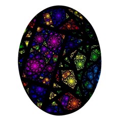 Stained Glass Crystal Art Oval Glass Fridge Magnet (4 Pack) by Cowasu