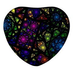 Stained Glass Crystal Art Heart Glass Fridge Magnet (4 Pack) by Cowasu