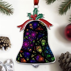 Stained Glass Crystal Art Metal Holly Leaf Bell Ornament by Cowasu