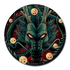 Dragon Art Round Mousepad by Cowasu