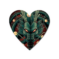 Dragon Art Heart Magnet