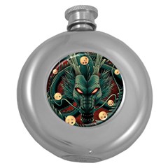 Dragon Art Round Hip Flask (5 oz)