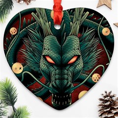 Dragon Art Heart Ornament (Two Sides)