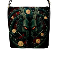 Dragon Art Flap Closure Messenger Bag (L)