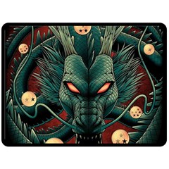 Dragon Art Two Sides Fleece Blanket (Large)