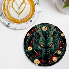 Dragon Art UV Print Round Tile Coaster