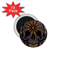 Skull Death Mosaic Artwork Stained Glass 1 75  Magnets (10 Pack)  by Cowasu