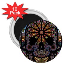 Skull Death Mosaic Artwork Stained Glass 2 25  Magnets (10 Pack)  by Cowasu