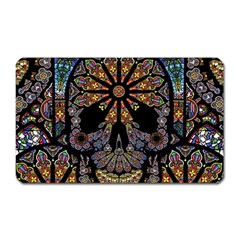 Skull Death Mosaic Artwork Stained Glass Magnet (rectangular) by Cowasu