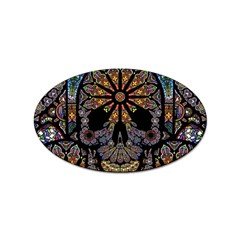 Skull Death Mosaic Artwork Stained Glass Sticker Oval (10 Pack) by Cowasu