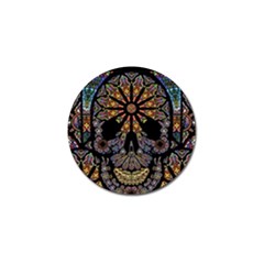 Skull Death Mosaic Artwork Stained Glass Golf Ball Marker (10 Pack) by Cowasu