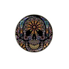 Skull Death Mosaic Artwork Stained Glass Hat Clip Ball Marker (4 Pack) by Cowasu