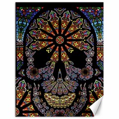 Skull Death Mosaic Artwork Stained Glass Canvas 12  X 16  by Cowasu