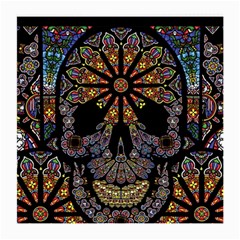 Skull Death Mosaic Artwork Stained Glass Medium Glasses Cloth (2 Sides) by Cowasu