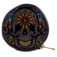 Skull Death Mosaic Artwork Stained Glass Mini Makeup Bag by Cowasu