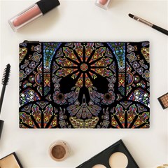 Skull Death Mosaic Artwork Stained Glass Cosmetic Bag (large) by Cowasu