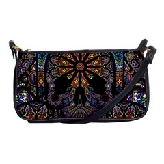 Skull Death Mosaic Artwork Stained Glass Shoulder Clutch Bag by Cowasu