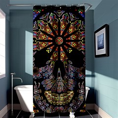 Skull Death Mosaic Artwork Stained Glass Shower Curtain 36  X 72  (stall)  by Cowasu