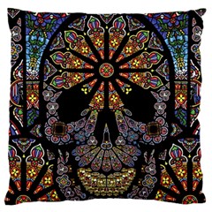 Skull Death Mosaic Artwork Stained Glass Large Cushion Case (two Sides) by Cowasu