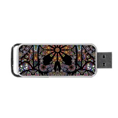 Skull Death Mosaic Artwork Stained Glass Portable Usb Flash (two Sides) by Cowasu