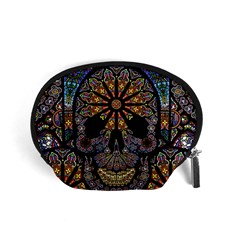 Skull Death Mosaic Artwork Stained Glass Accessory Pouch (small) by Cowasu