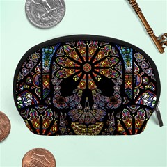 Skull Death Mosaic Artwork Stained Glass Accessory Pouch (large) by Cowasu