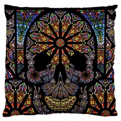 Skull Death Mosaic Artwork Stained Glass Standard Premium Plush Fleece Cushion Case (one Side) by Cowasu