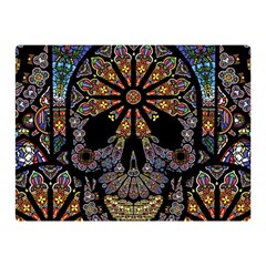 Skull Death Mosaic Artwork Stained Glass Two Sides Premium Plush Fleece Blanket (mini) by Cowasu