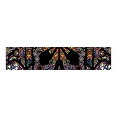 Skull Death Mosaic Artwork Stained Glass Velvet Scrunchie by Cowasu