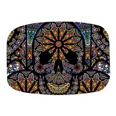 Skull Death Mosaic Artwork Stained Glass Mini Square Pill Box by Cowasu