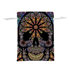 Skull Death Mosaic Artwork Stained Glass Lightweight Drawstring Pouch (m) by Cowasu