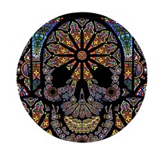 Skull Death Mosaic Artwork Stained Glass Mini Round Pill Box (pack Of 3) by Cowasu