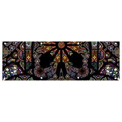 Skull Death Mosaic Artwork Stained Glass Banner And Sign 9  X 3  by Cowasu