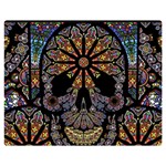 Skull Death Mosaic Artwork Stained Glass Premium Plush Fleece Blanket (Medium) 60 x50  Blanket Front