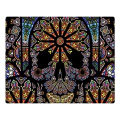 Skull Death Mosaic Artwork Stained Glass Premium Plush Fleece Blanket (large) by Cowasu