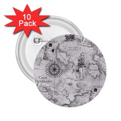 Vintage Cartography Atlas Nautical Map 2 25  Buttons (10 Pack)  by Cowasu