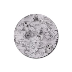 Vintage Cartography Atlas Nautical Map Rubber Coaster (round) by Cowasu