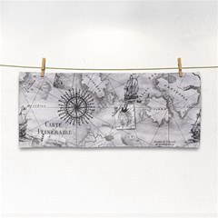 Vintage Cartography Atlas Nautical Map Hand Towel by Cowasu