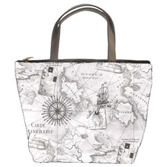 Vintage Cartography Atlas Nautical Map Bucket Bag by Cowasu