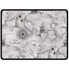 Vintage Cartography Atlas Nautical Map Fleece Blanket (large) by Cowasu