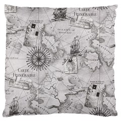 Vintage Cartography Atlas Nautical Map Large Cushion Case (one Side) by Cowasu