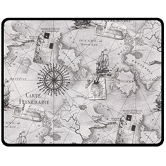 Vintage Cartography Atlas Nautical Map Two Sides Fleece Blanket (medium) by Cowasu